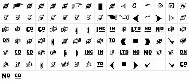 Brothers WordLogos Character Map
