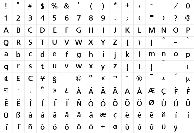 LarryBecker Bold Character Map