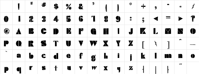 AdLib Regular Character Map