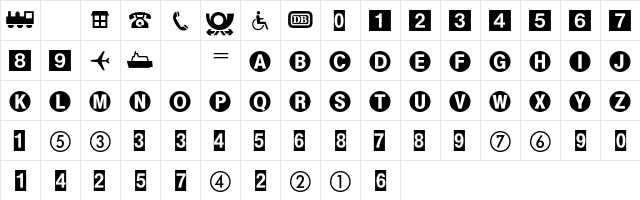 Bundesbahn Pi 1 Character Map