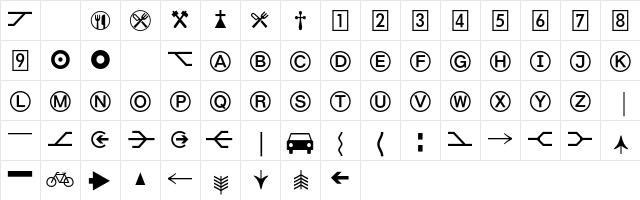 Bundesbahn Pi 3 Character Map