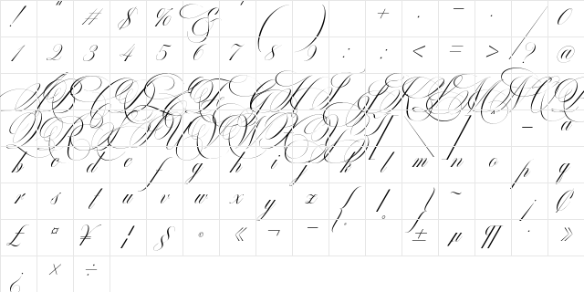 Billa Mount Regular Character Map