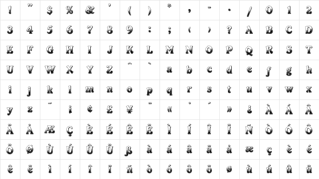 Cabaret .. Plain Character Map