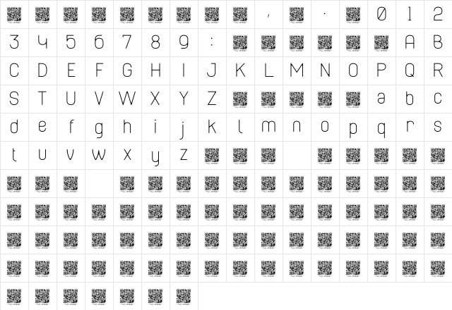 Cabo Soft Thin Demo Character Map