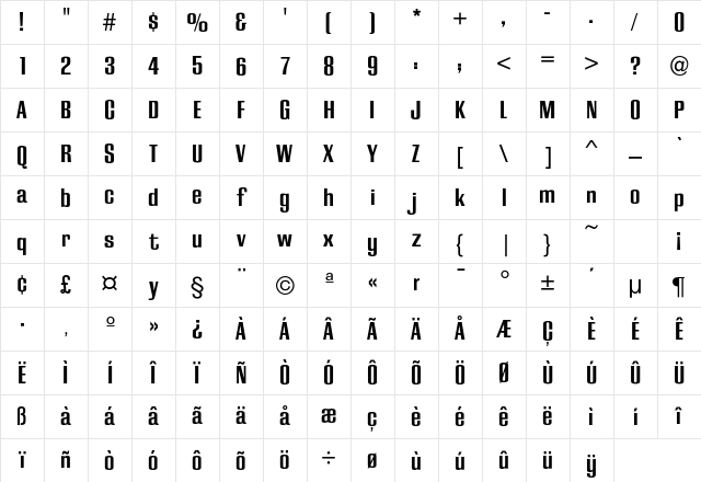 CaliforniaGrotesk Bold Character Map