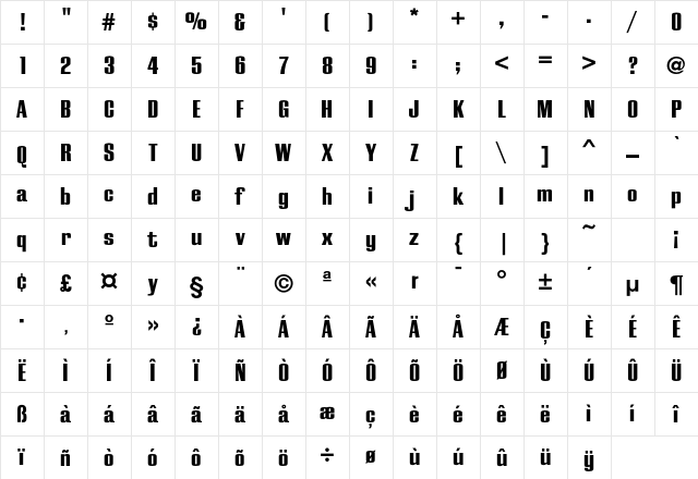 CaliforniaGrotesk Black Character Map