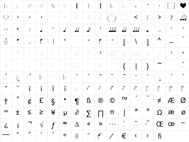lasolsi_figuras Regular Character Map