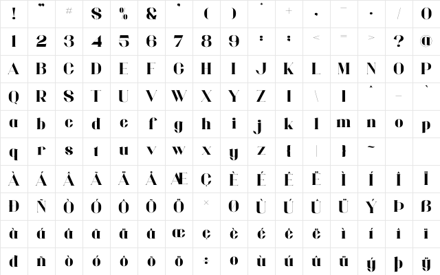 Capline Regular Character Map Capline Regular Character Map