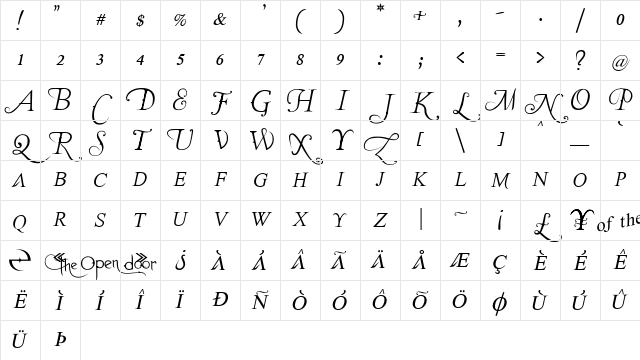 The Last Font I'm Wasting On You Italic Character Map