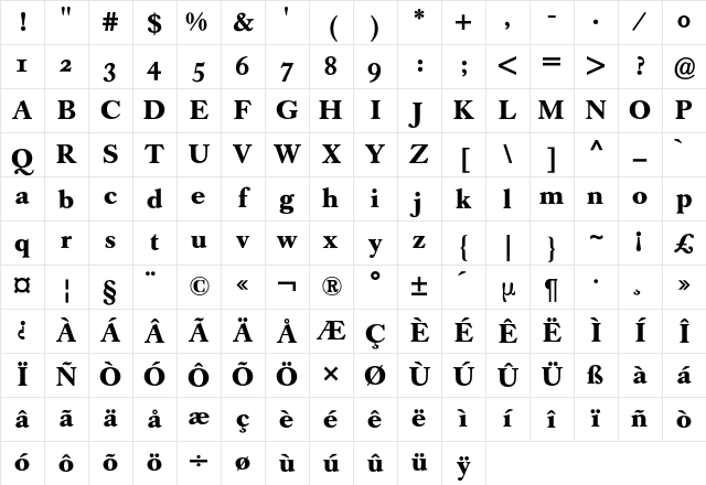Caslon Buch Expert BQ Regular Character Map Caslon Buch Expert BQ Regular Character Map