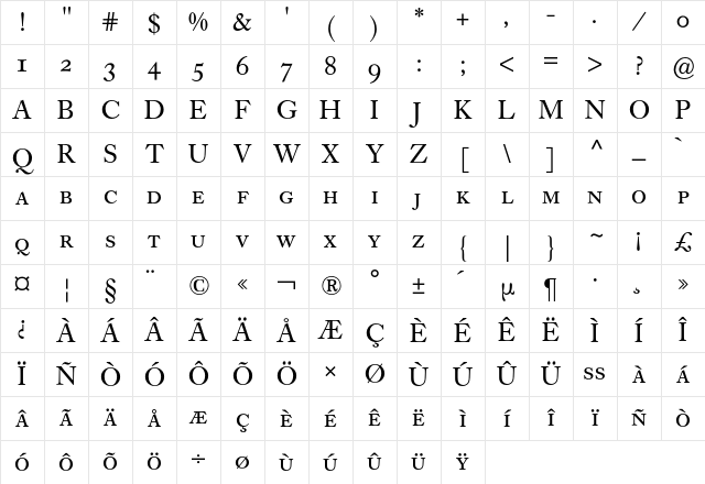 Caslon Buch Expert BQ Regular Character Map Caslon Buch Expert BQ Regular Character Map