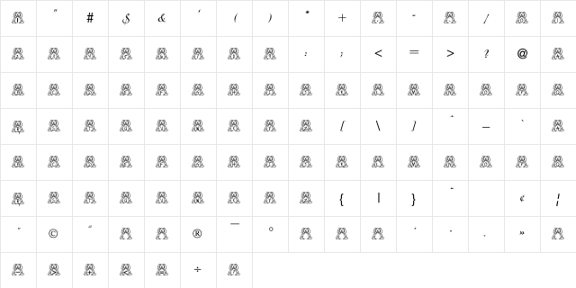 BillyBear EasterFont Character Map