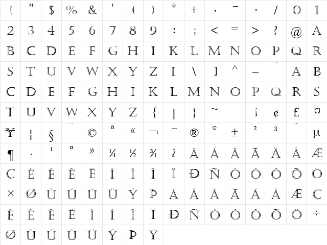 Castellar Regular Character Map