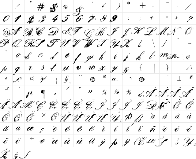ChatoBand Space Regular Character Map