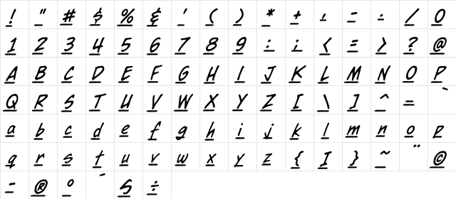 CCDearDiary Bold Character Map CCDearDiary Bold Character Map