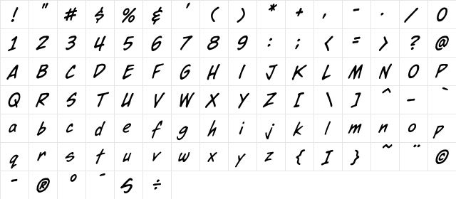 CCDearDiary Regular Character Map