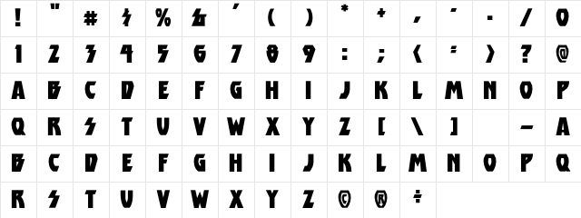 CCDestroyerSolid Regular Character Map CCDestroyerSolid Regular Character Map