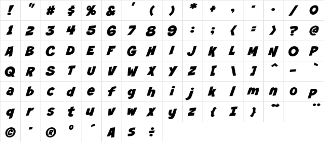 CCSmash Regular Character Map