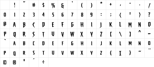 CCStickyFingers Regular Character Map CCStickyFingers Regular Character Map