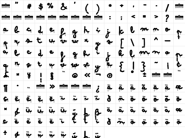 Bimbo Dripping Jumbo Character Map