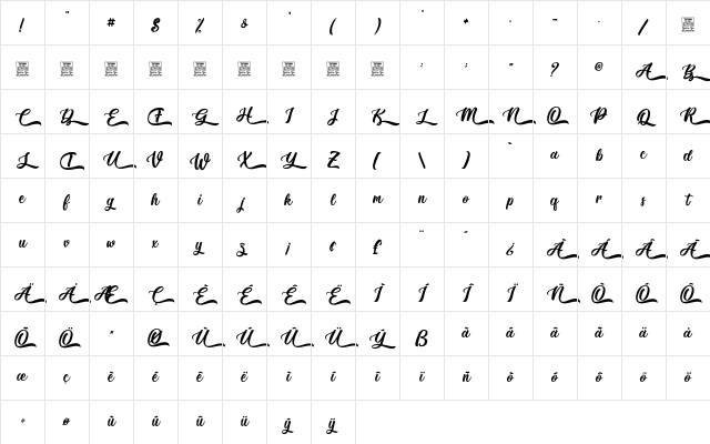 Celina Diary - Personal Use Regular Character Map