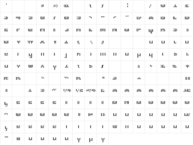 CFB1 American Patriot SPANGLE 2 Bold Italic Character Map
