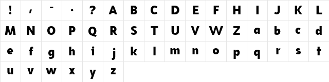 CF Gouble Demo Bold Character Map