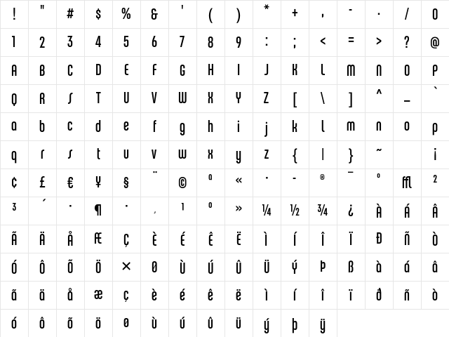 ChaletComprime CologneSeventy Character Map