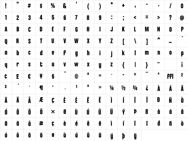 ChaletComprime HongKongEighty Character Map