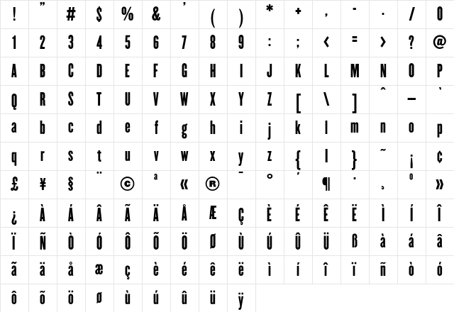 Champion HTF-Featherweight Character Map