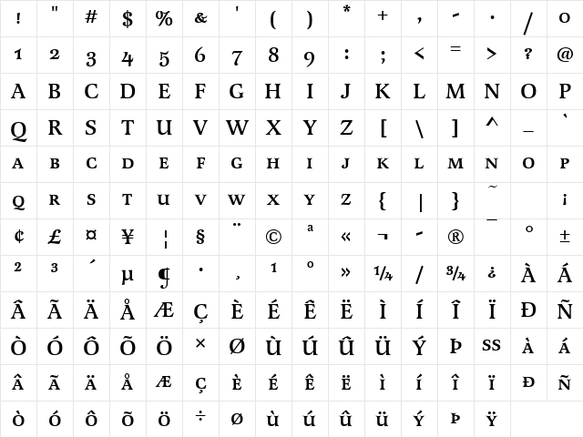 Latienne Becker Caps Med Regular Character Map