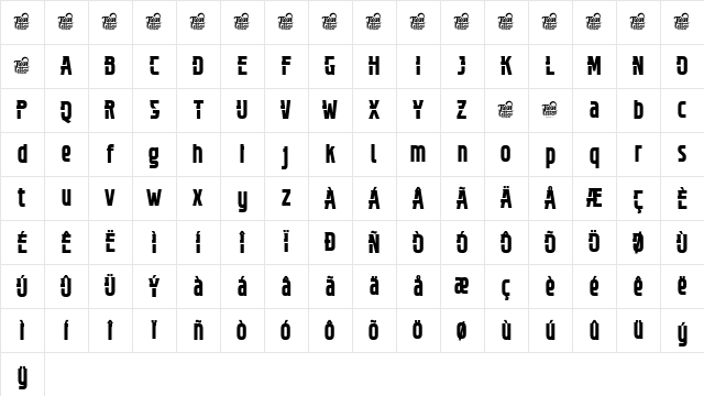 BINNEK Regular Character Map