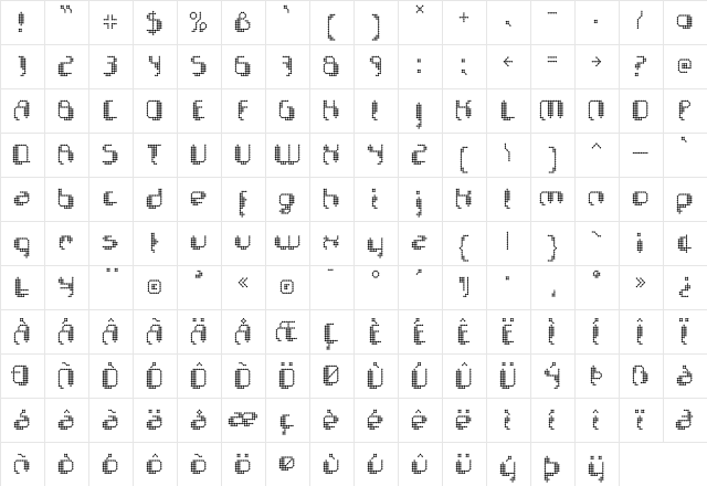 Chemo DotStroke Character Map