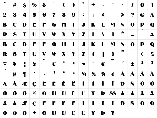 Binner Becker Poster Regular Character Map Binner Becker Poster Regular Character Map