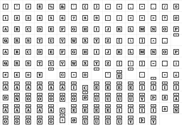 ChildsPlay BlocksLine Character Map