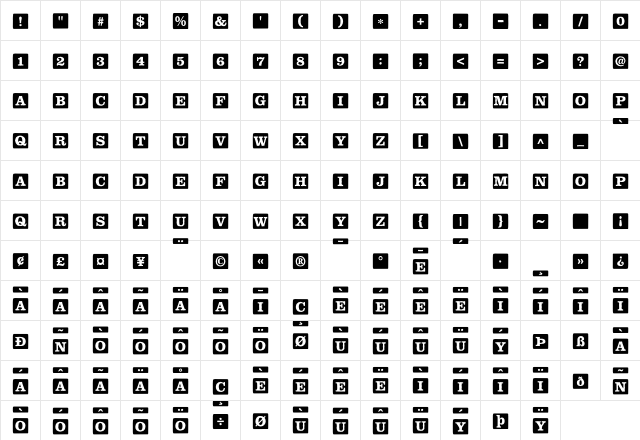 ChildsPlay BlocksSolid Character Map