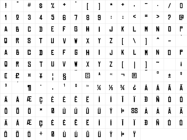 Chinese Rocks Regular Character Map