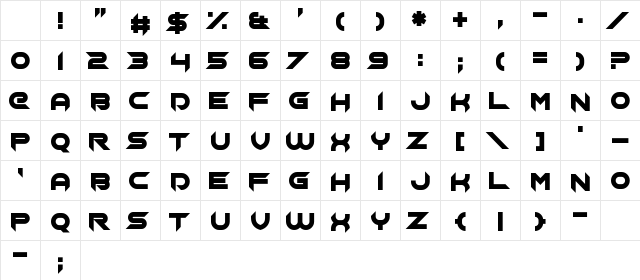Chopsic Regular Character Map Chopsic Regular Character Map