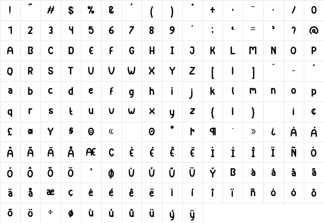 Christmas Firewood Regular Character Map