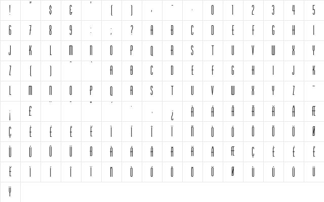 Chrysler-Compressed Regular Character Map