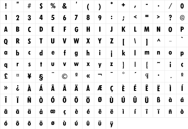 Climerick DemiBold Character Map Climerick DemiBold Character Map
