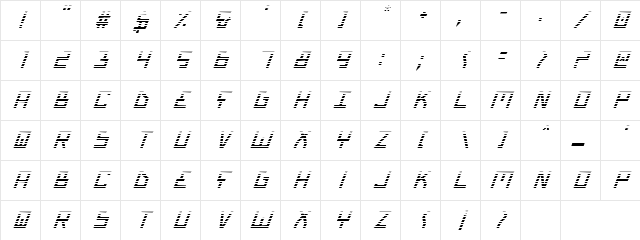 Bionic Type Grad Italic Grad Italic Character Map
