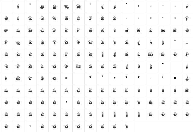 Cold Snowflake One Character Map
