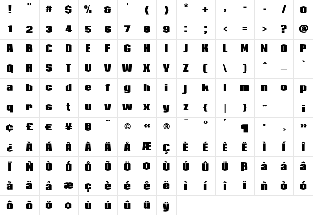 Collos Black Character Map