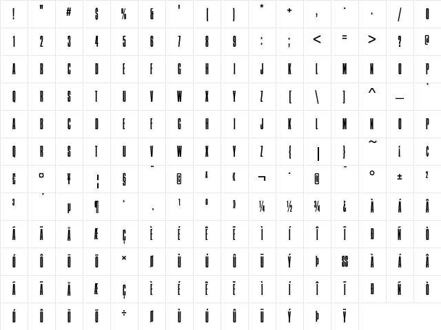 Compacta LT Std LightCm Character Map Compacta LT Std LightCm Character Map