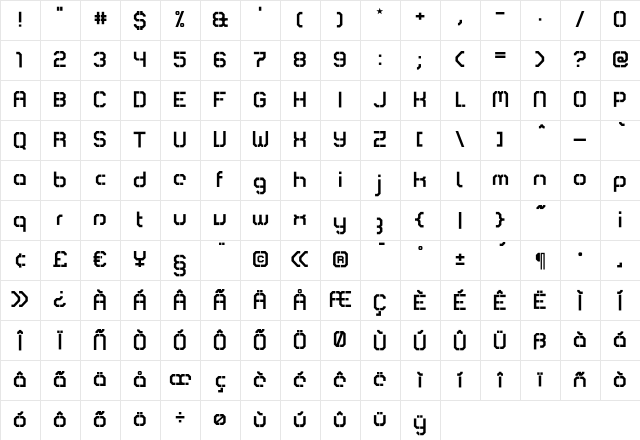 Comsat Navy-Box Character Map