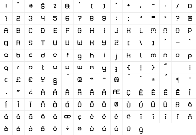 Comsat Station Character Map