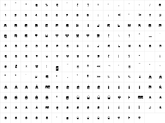 LaughinCondensed Regular Character Map LaughinCondensed Regular Character Map