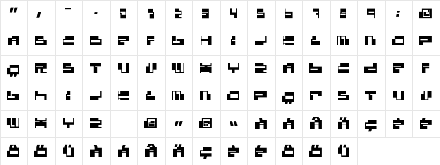Console Regular Character Map