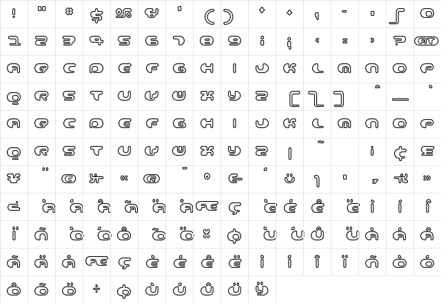 Contour Outline Character Map